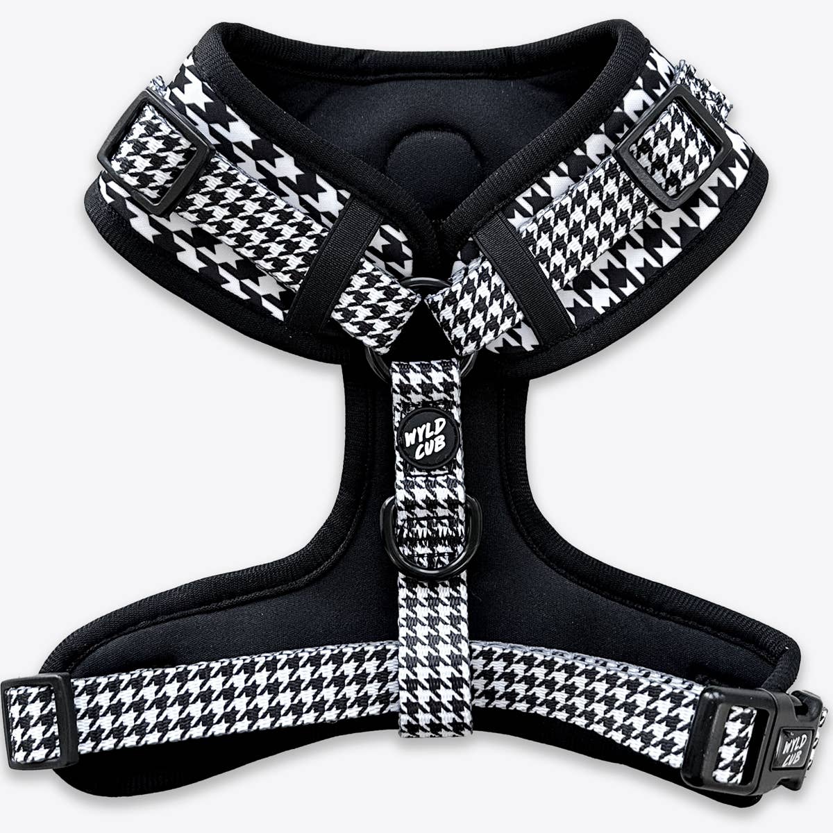 Adjustable Dog Harness: Happy Houndstooth