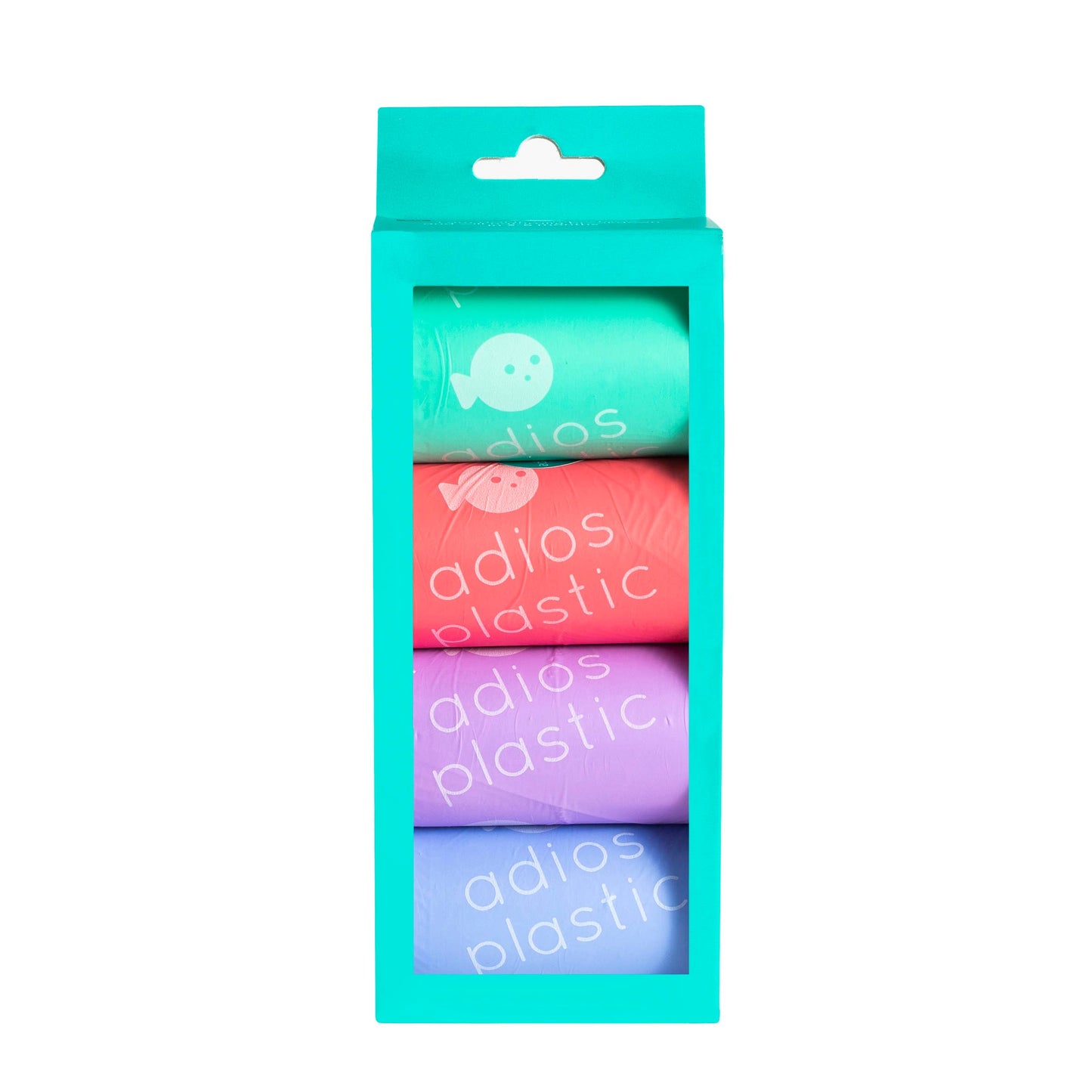 Compostable Dog Poo Bags - 4 Rolls in Rainbow (60 Bags)